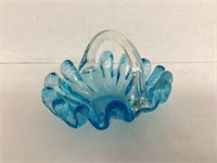 Blue Art Glass Basket