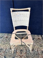 Bamboo Woven Back Dining Side Chair Unfinished