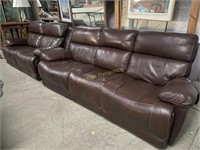 Leather, Electric Reclining Sofa & Loveseat