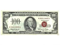1966 US $100 Bill Red Seal