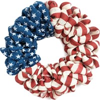 20Inch Patriotic Burlap Wreath  4th of July
