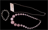 Rose Quartz Cabochon Necklace & More