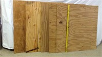 NW) FIVE SHEETS PLYWOOD, 3' X 3' X 1/4"THICK