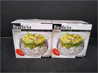 (2) Dips On Ice Acrylic Bowl Dip Set, 2pc