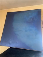 34" blue canvas painting