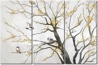 YAYNICE 3 Piece Bird on the Tree Canvas Wall Art