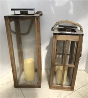Lantern candle holder pair