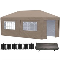 $220  Outsunny 19 ft. X 10 ft. White Pop Up Canopy