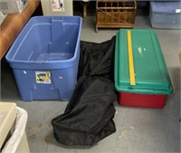 Storage Totes 2, 1 No Lid & Garment Bag