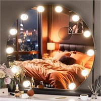 Hasipu Vanity Mirror with Lights, 24" x 22" Holly