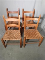 Early Cane Bottom Slat Back Chairs