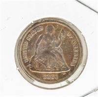 Coin RARE 1861-S Seated Liberty Dime-F with Dings