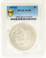 Coin 1879-O Morgan Silver Dollar PCGS AU58