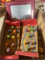 Playskool peg game, wooden mallets,etch a sketch