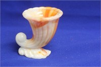 An Akro Glass Cornucopia Small Vase or Holder