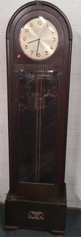 1900's Oak Grandfather Clock 95 Inches tall 20