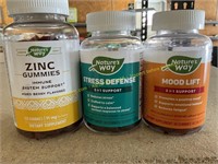 Natures Way Zinc gummies,stress defense,mood lift