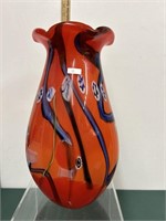 Beautiful Murano Style Millefiori Art Deco Vase Lg