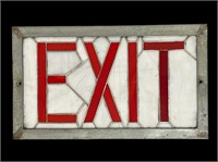Vintage Stained Glass Exit Sign
