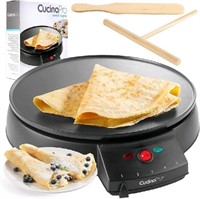 Crepe Maker and Non-Stick 12" Griddle- Electric Cr