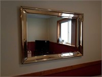 LARGE GOLD TONE FRAMED MIRROR