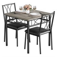 Table Set With 2 Upholstered Chairs