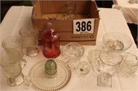GLASS GOBLETS , BOWLS, DISHES