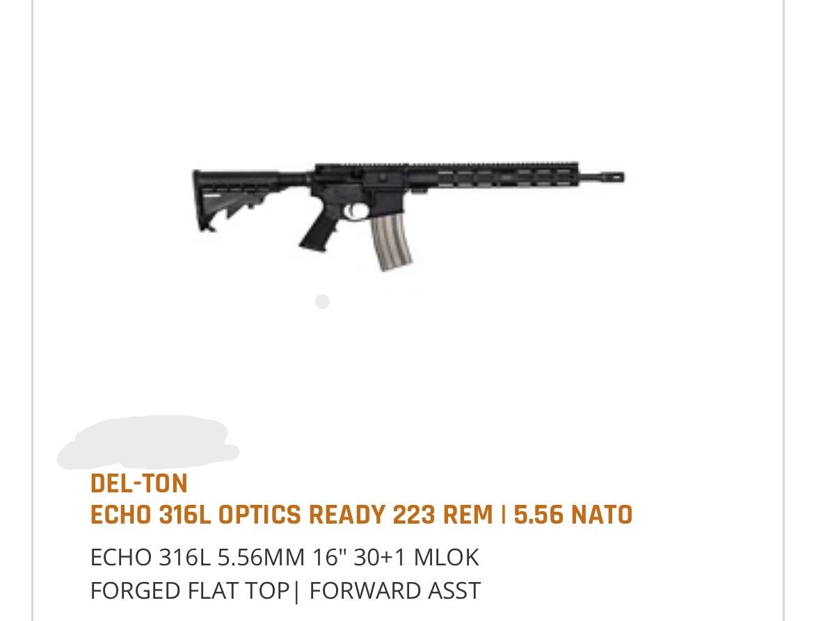 Del-Ton Echo 316L 5.56 M-LOK MSRP $750.00