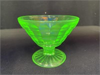 Vintage Vaseline Glass Sherbert Cup