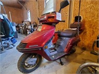 1985 Red Honda Elite 250 scooter