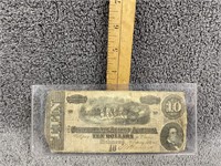 1864 $10 Confederate Note - Richmond, VA