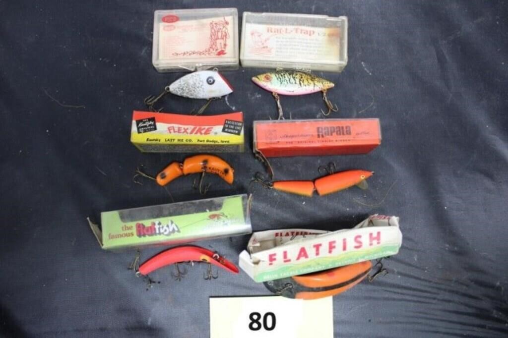 6 FISHING LURES IN BOXES