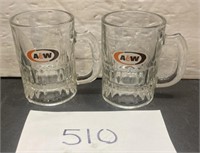 Vintage Glass Mug A&W Root Beer Steins