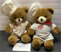 (2) vintage Sunbeam Baker "Baker Bear" plush