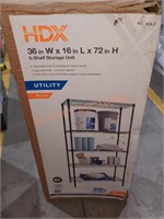 HDX 5 Shelf Storage Unit 36" W x 16" L x 72" H