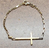 Priestess Cross 24kt Gold Over Sterling Bracelet