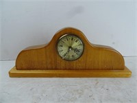 Vintage Wood Quartz Movement Mantle Clock - Needs
