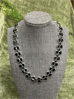 18’’ Black Spinel Stone Sterling Silver Necklace