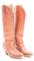 MISS CAPEZIO Stacked Heel Leather Cowboy Boots