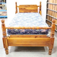 Rustic Knotty Pine Twin Bed Complete