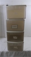 4 Sterlite Single Drawer Containers (used)