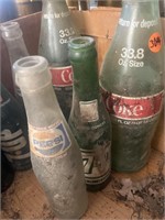 (3) vintage glass pot bottles