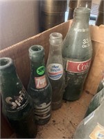 (4) vintage pop bottles, 33 ounce glass, Coke