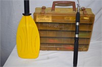 TACKLE BOX,LURES,PACK ROD, PADDLE !