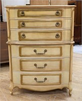 Vintage French 6 drawer tall chest