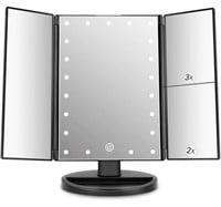 New deweisn Tri-Fold Lighted Vanity Mirror with
