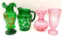 Green and Pink Glass Assortment.