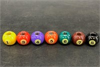 Assorted steel pool game counters