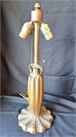 ART DECO HEAVY METAL VINTAGE LAMP BASE 2 LIGHT