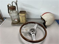 Box Lot Automotive Inc. Steering Wheel, Helmet
